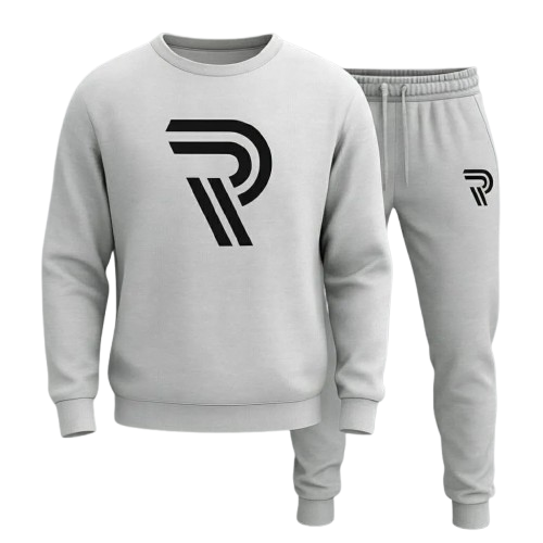 2 Pcs Men's Fleece Printed Sweatshirt Track Suit