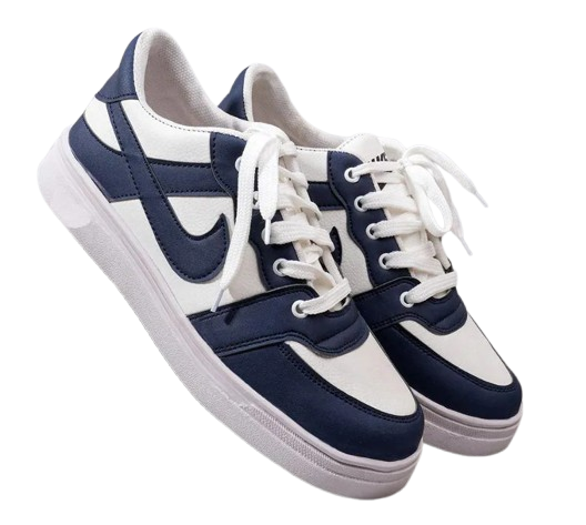 Men's Rexine Fancy Sneakers (JRD-Blue)