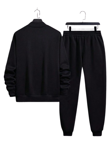 2 Pcs Men's Fleece Plain Zipper Track Suit