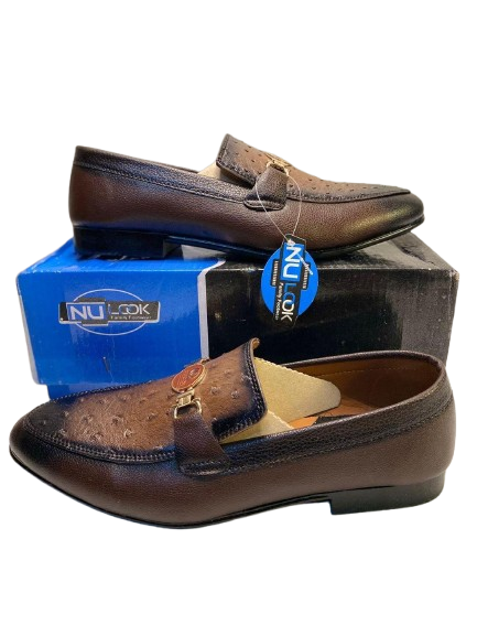 Men's Synthetic Leather Fancy Loafers NU-Brown